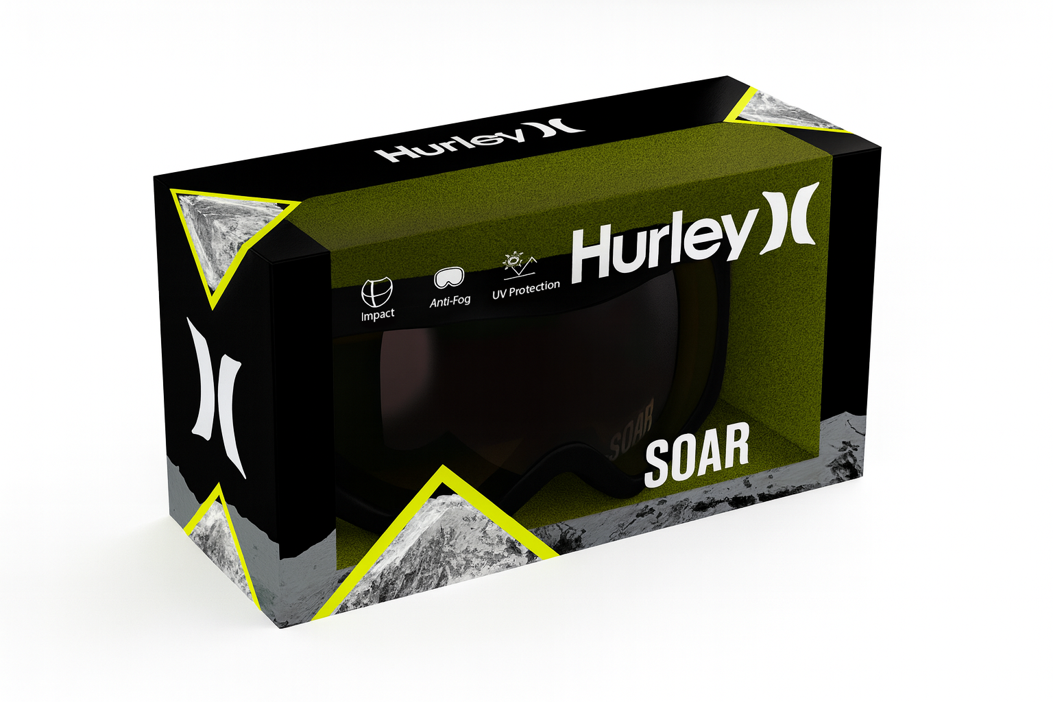 Hurley Youth SOAR Ski Snow Goggles, Grey(1701003A)