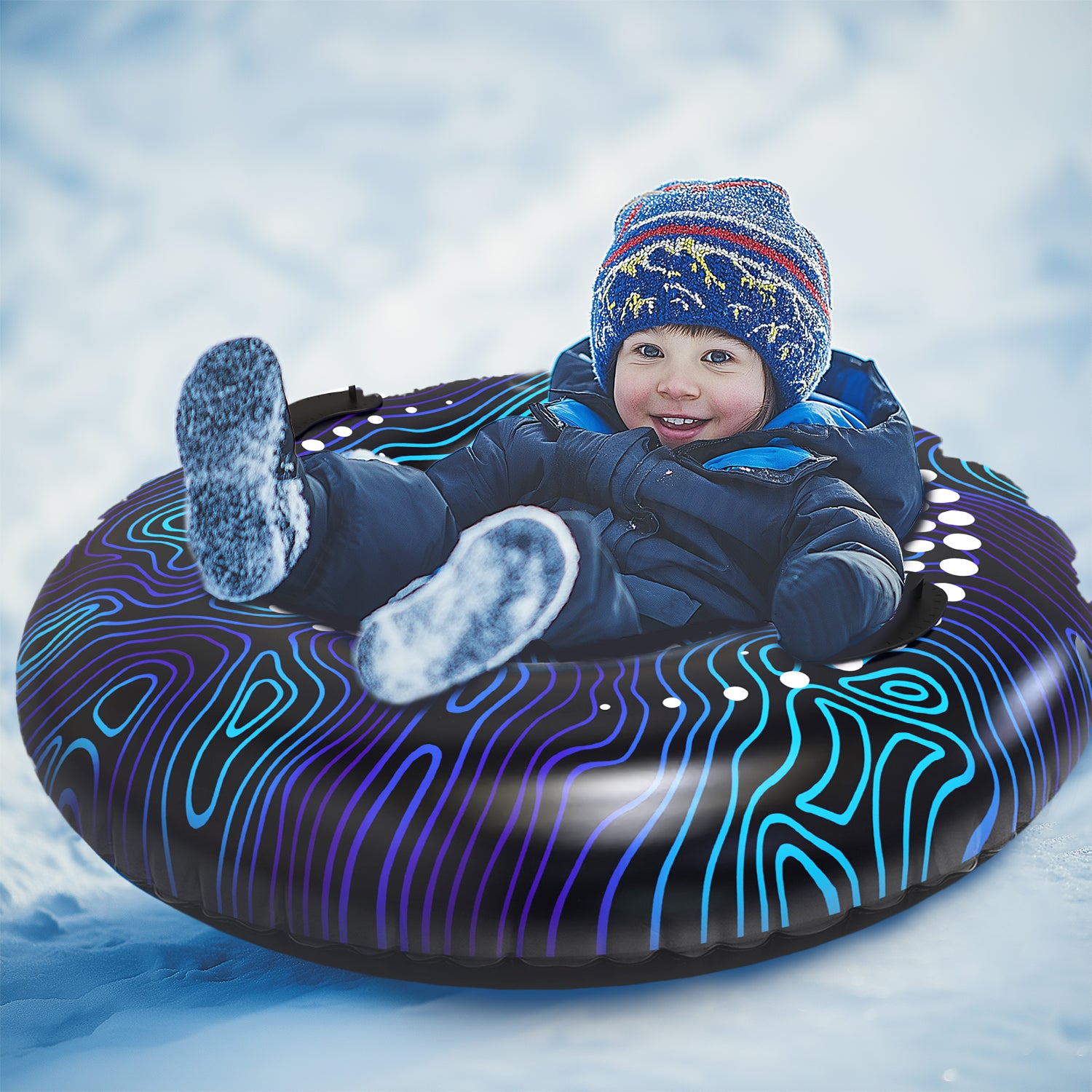 Hurley 36" Snow Tube Abstract Blue Swirl Design