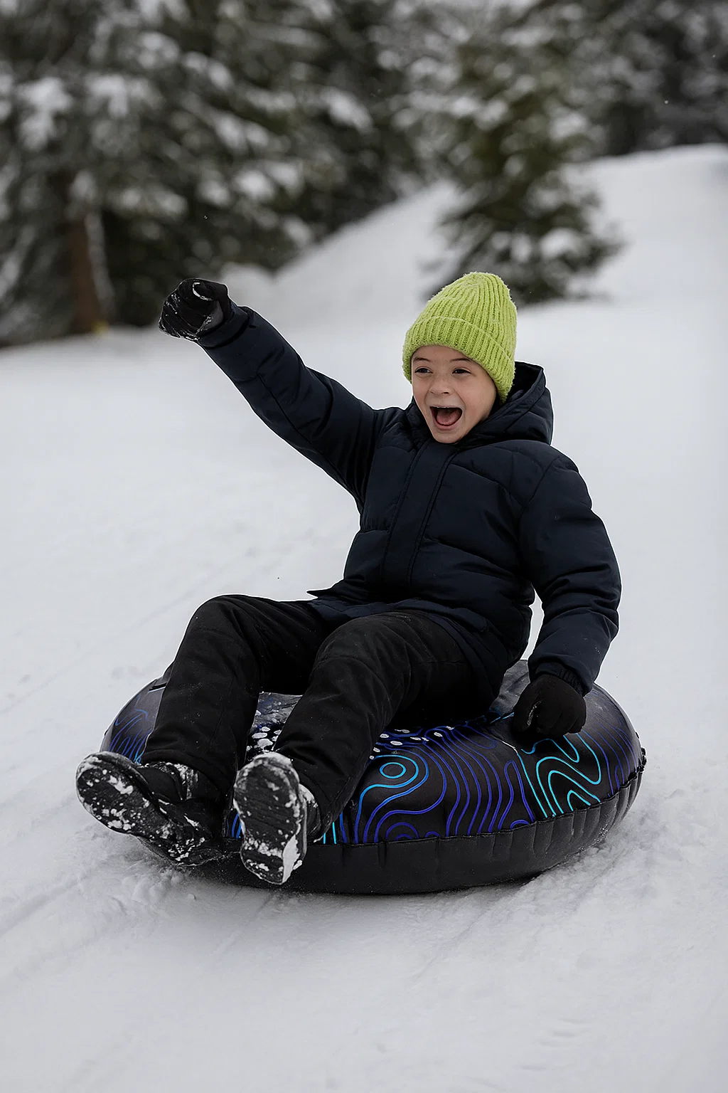 Hurley 36" Snow Tube Abstract Blue Swirl Design