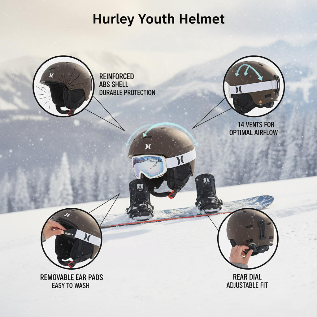 Hurley Adjustable Youth Snow Helmet