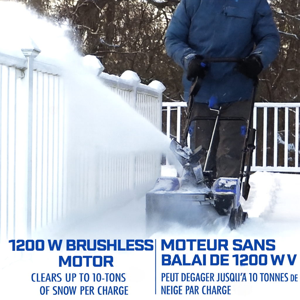 Snow Joe 48-Volt* IONMAX Snow Blower Bundle | 2 x 4.0-Ah Batteries, Dual Port Charger, Cover, Ice Scraper, and Extended Warranty