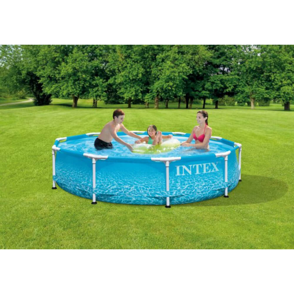 Intex 10Ft X 30In Beachside Metal Frame Pool Set, Age: 6+