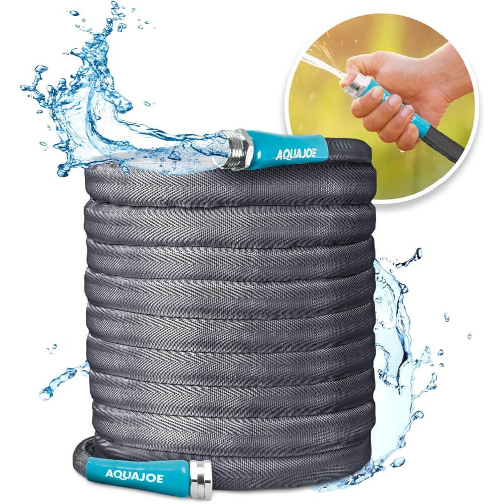 Aqua Joe 100-Foot 5/8-Inch FiberJacket Kink-Free Garden Hose