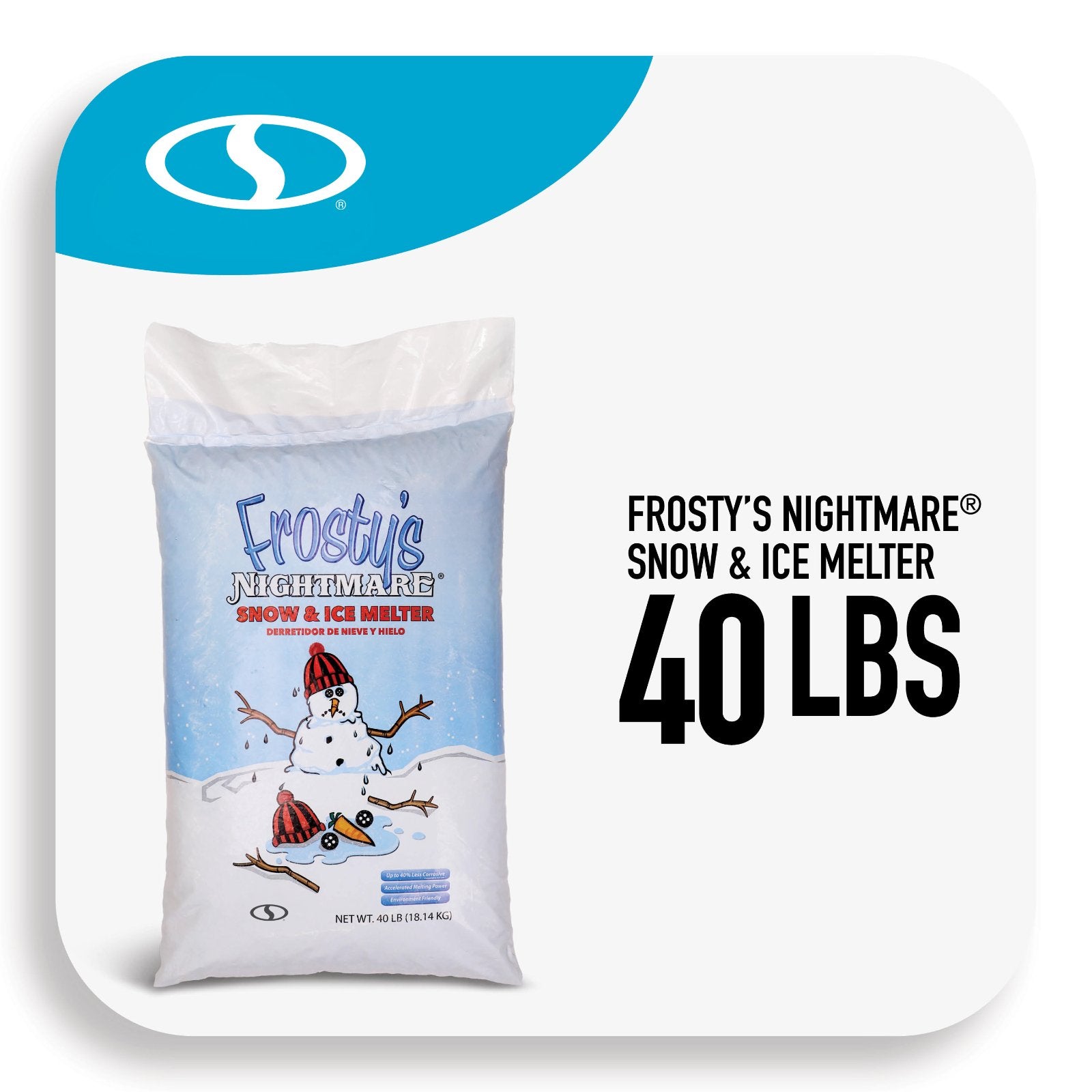 Snow Joe Exclusive Frosty's Nightmare Ice and Snow Salt Melt Blend Bag, 40 Pounds