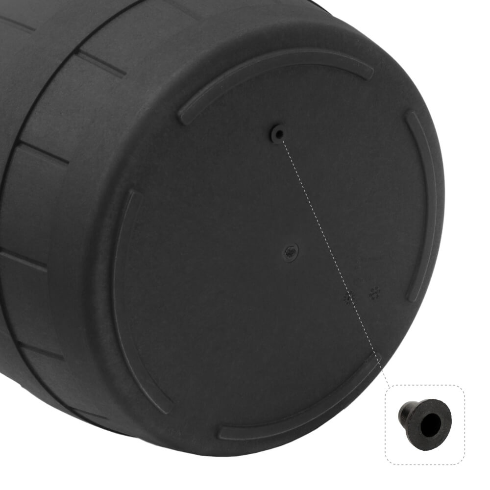 Tierra Verde 20" W x 14" H Whiskey Barrel Self-Watering Round Planter Pot - Black, Large, Indoor/Outdoor