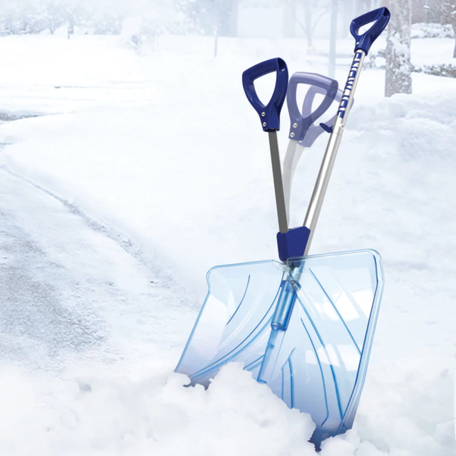 Snow Joe 18-IN Strain-Reducing Snow Shovel w/ Spring Assisted Handle, Color Box