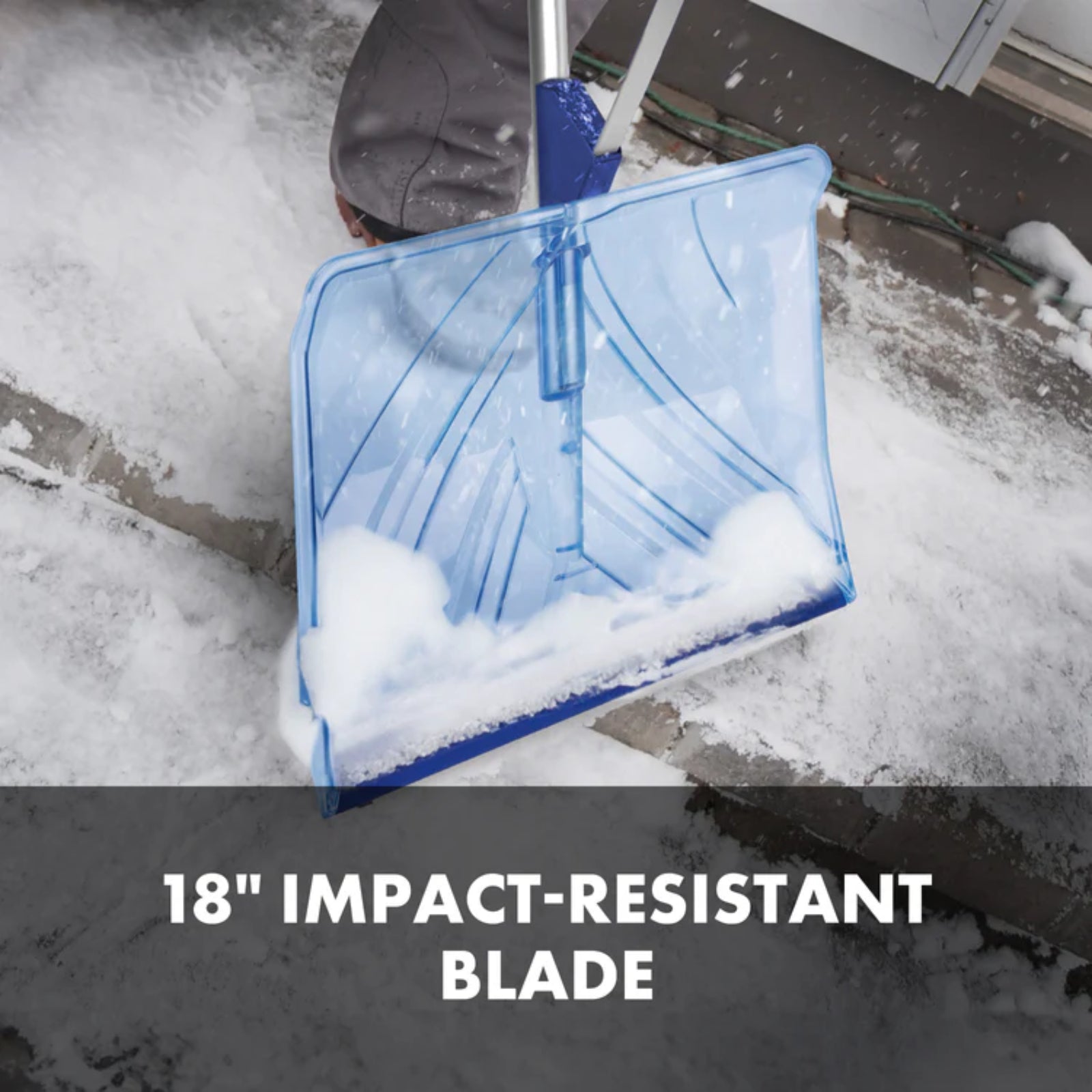Snow Joe 18-IN Strain-Reducing Snow Shovel w/ Spring Assisted Handle, Color Box