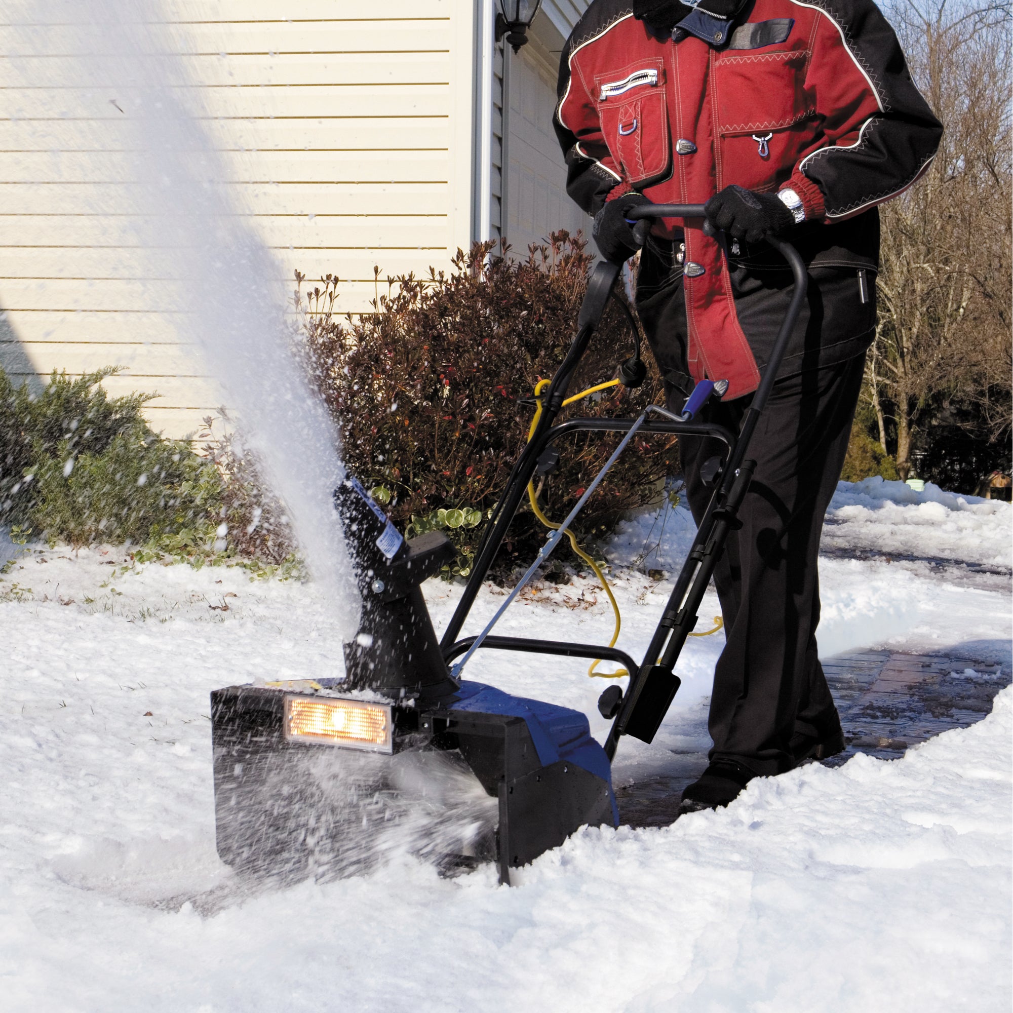 Snow Joe SJ623E Electric Walk-Behind Single-Stage Snow Blower With Headlight | 18-inch | 15-amp
