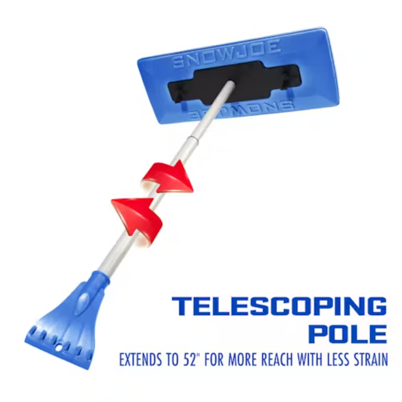 Snow Joe Original Led 4 In 1 Telescoping Snow Broom and Ice Scrapper