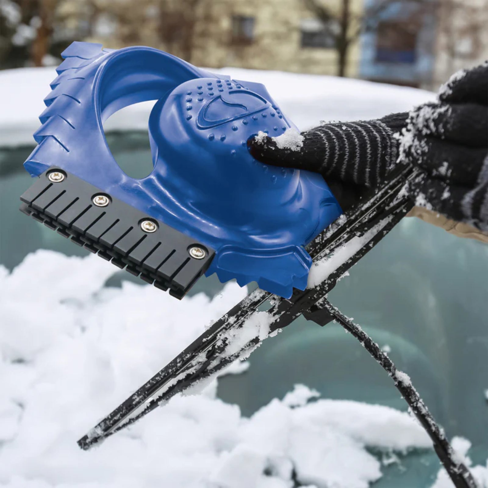 Ice Dozer Windshield Ice & Snow Scraper with Squeegee Brush