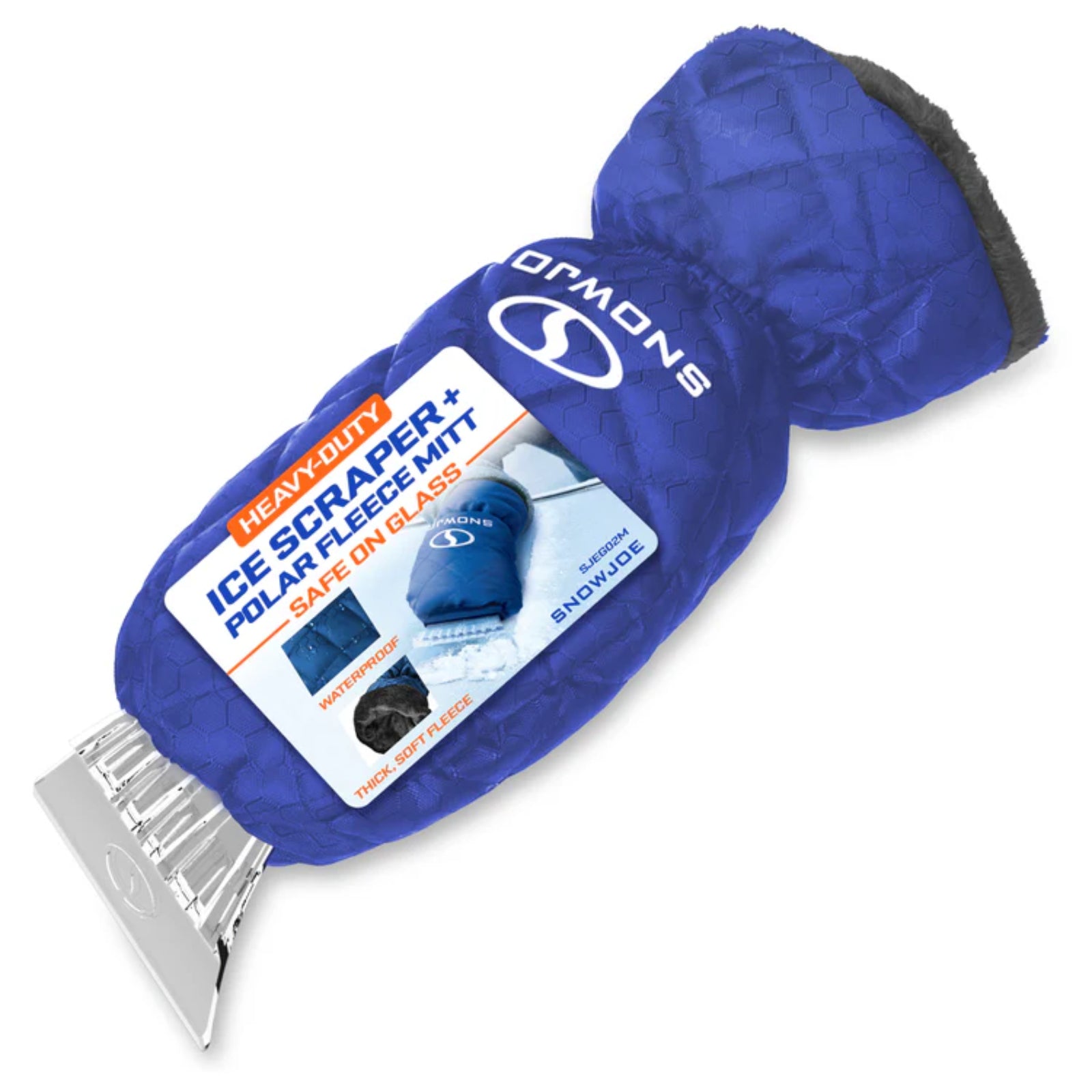 Waterproof Polar Fleece Lined Ice Scraper Mitt – Heavy-Duty, Blue