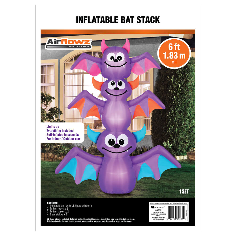 Occasions Halloween 6 Foot Inflatable Bat Stack