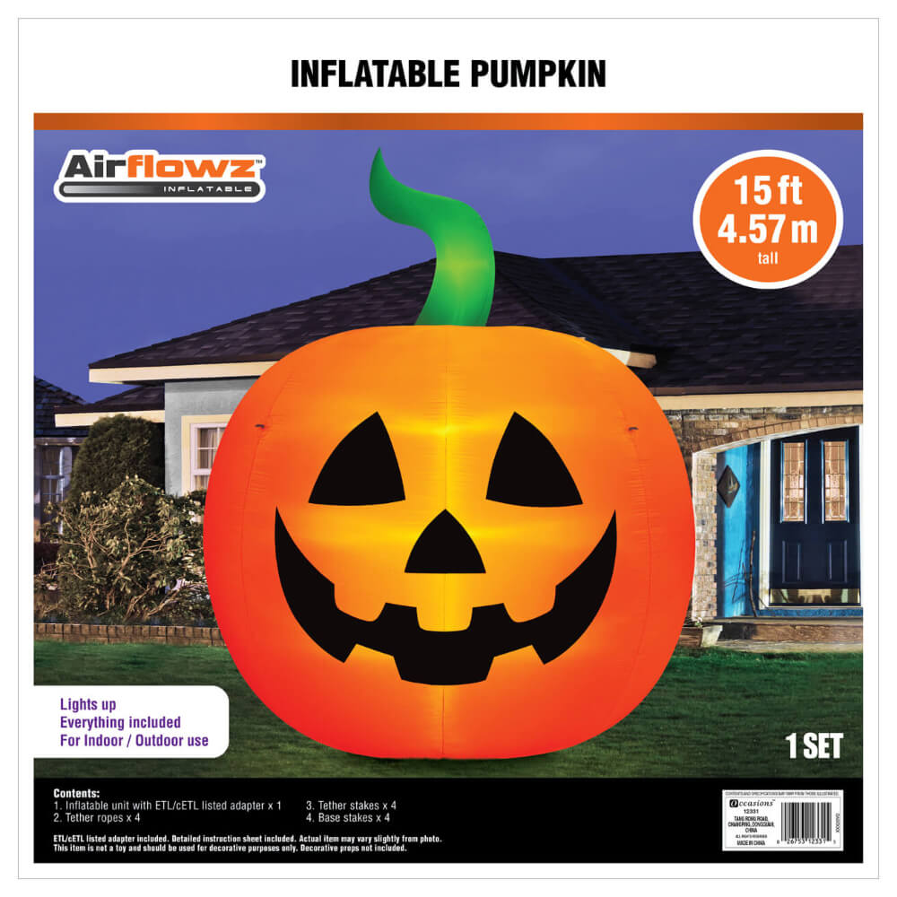 Occasions Halloween 15 Foot Inflatable Pumpkin