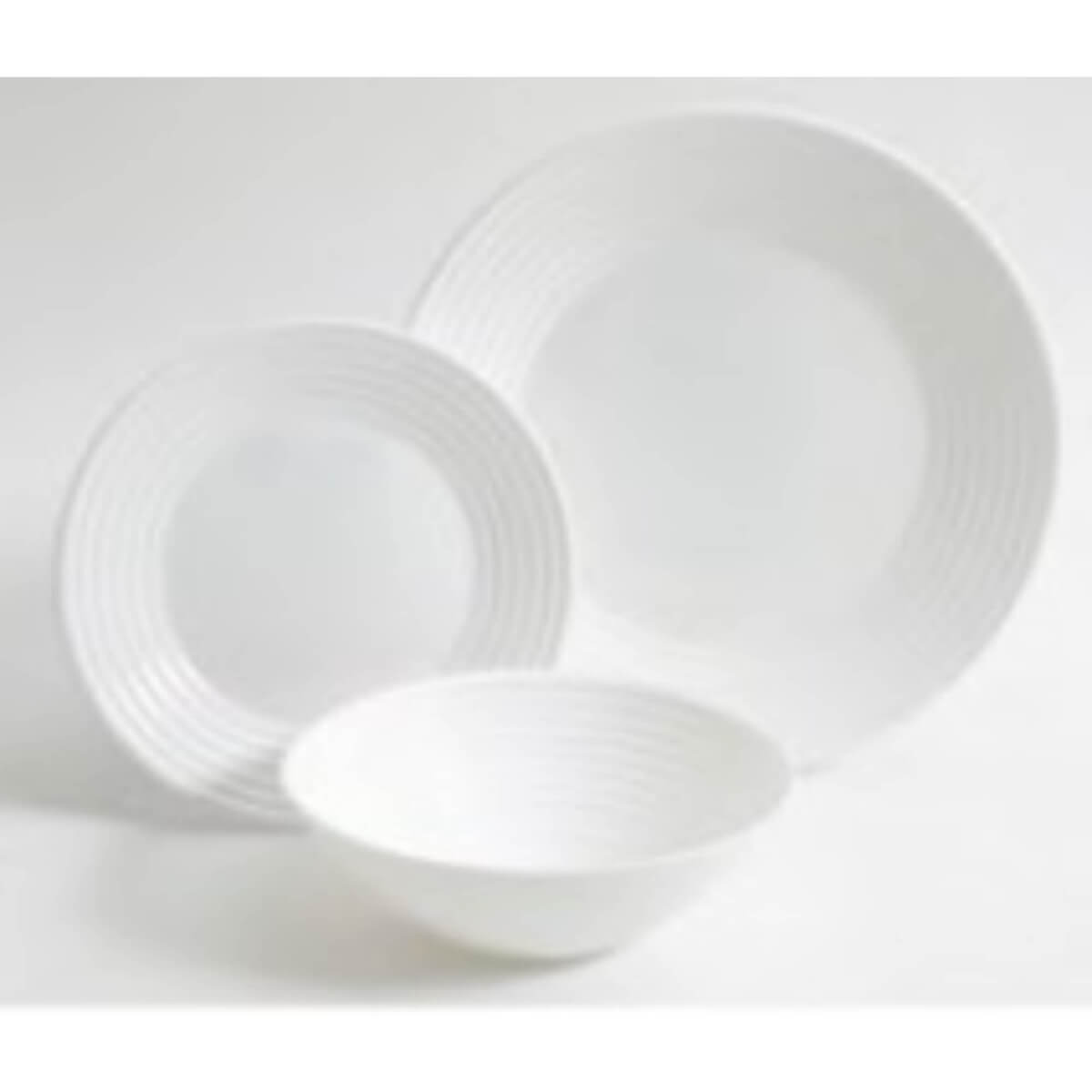 Gibson Ultra Patio 12-Piece Dinnerware Set, White, Opal Tempered Glass