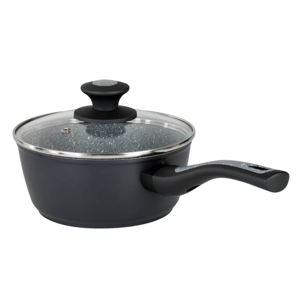 Oster Bastone 10 Piece Aluminum Cookware Set W/ Kitchen Tools, Soft Touch Bakelite Handle