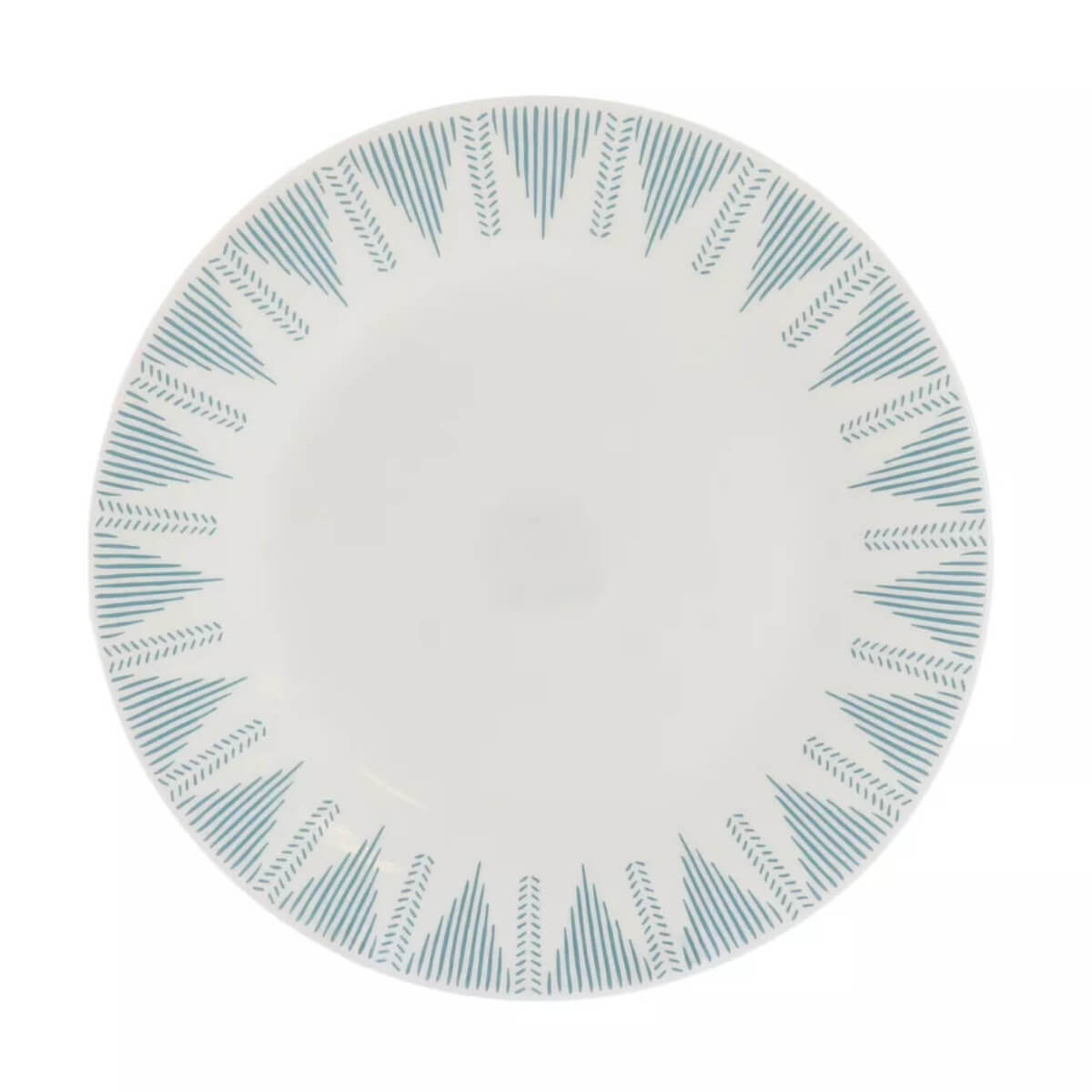 Ultra By Gibson Piper Point 12 Piece Double Bowl Dinnerware Set, Teal, Opal Glass