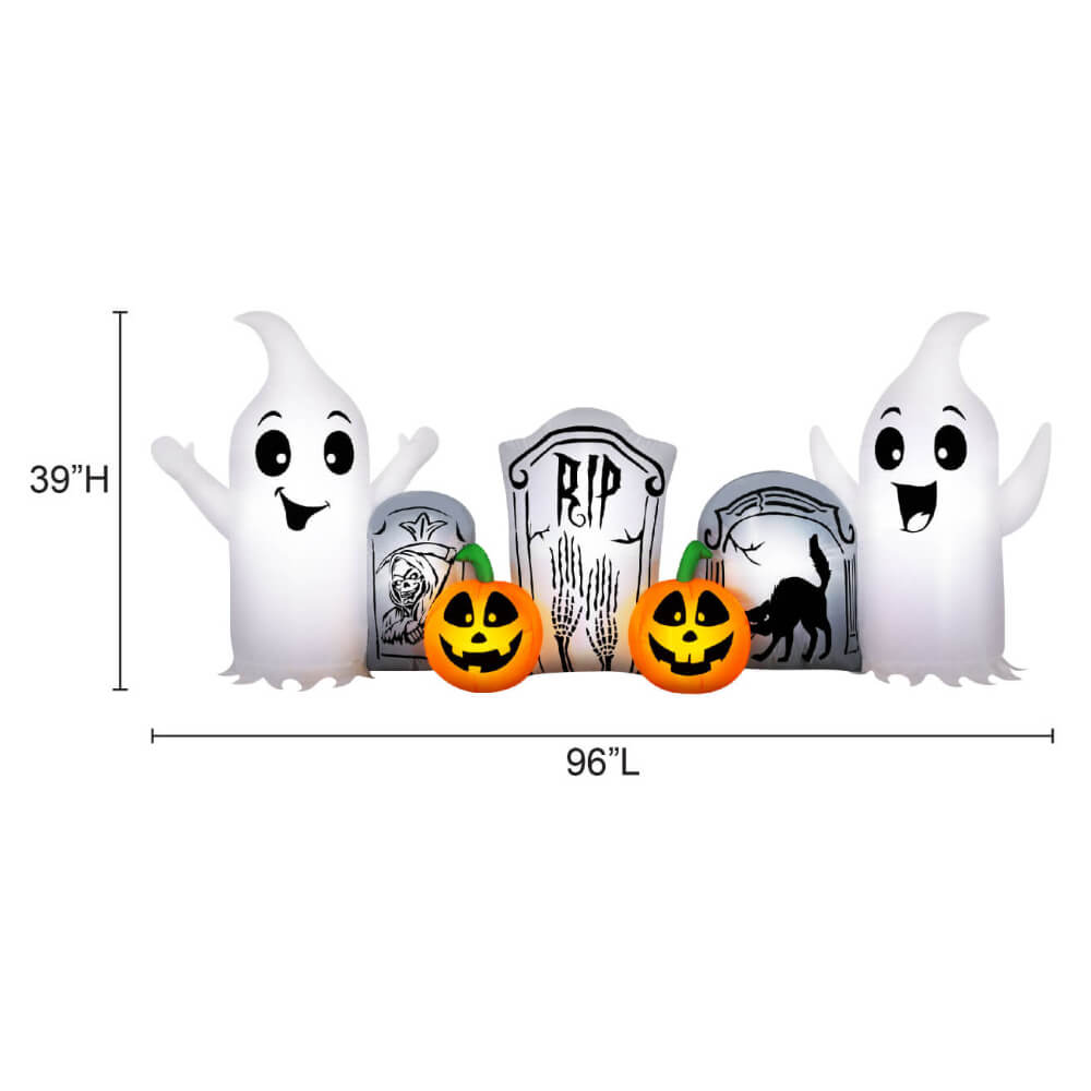 Occasions Halloween 8 Foot Inflatable Ghost And Tombstone Scene