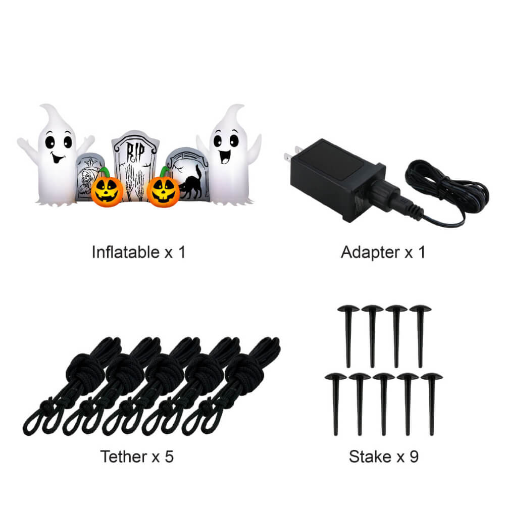 Occasions Halloween 8 Foot Inflatable Ghost And Tombstone Scene