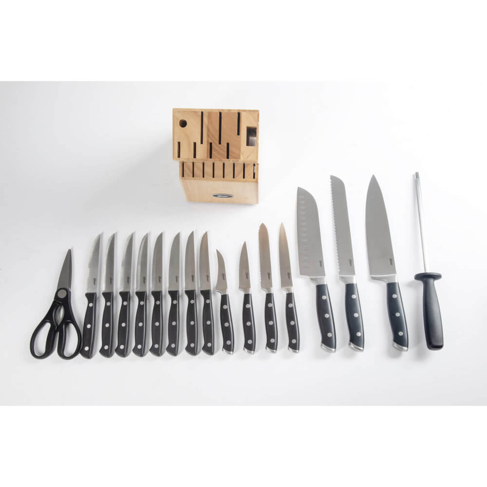 Oster Ginley 18 Piece Cutlery Set w/Wood Block