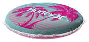 Hurley Inflatable Towel Top Island Pool Float, Pink Palm Tree Design