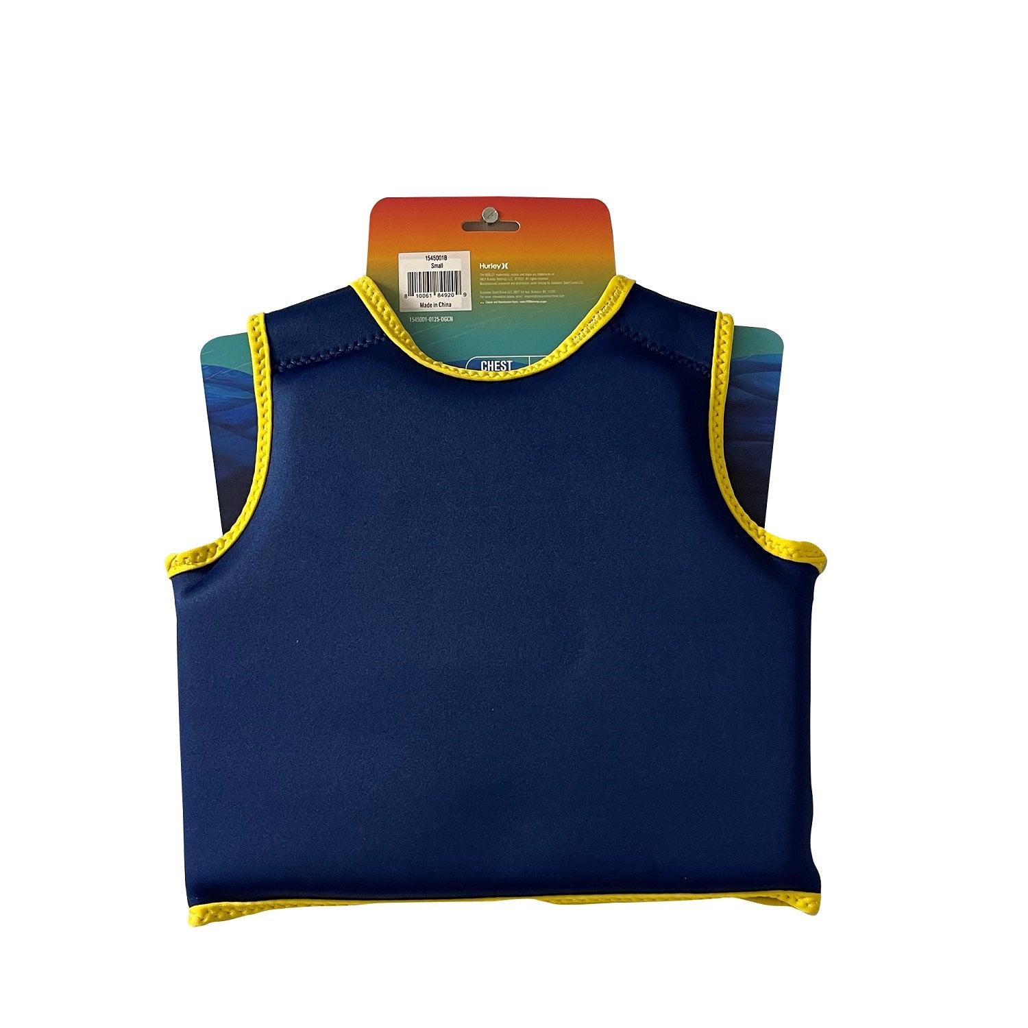 Hurley Neoprene Zip Up Swim Training Vest, Dark Blue