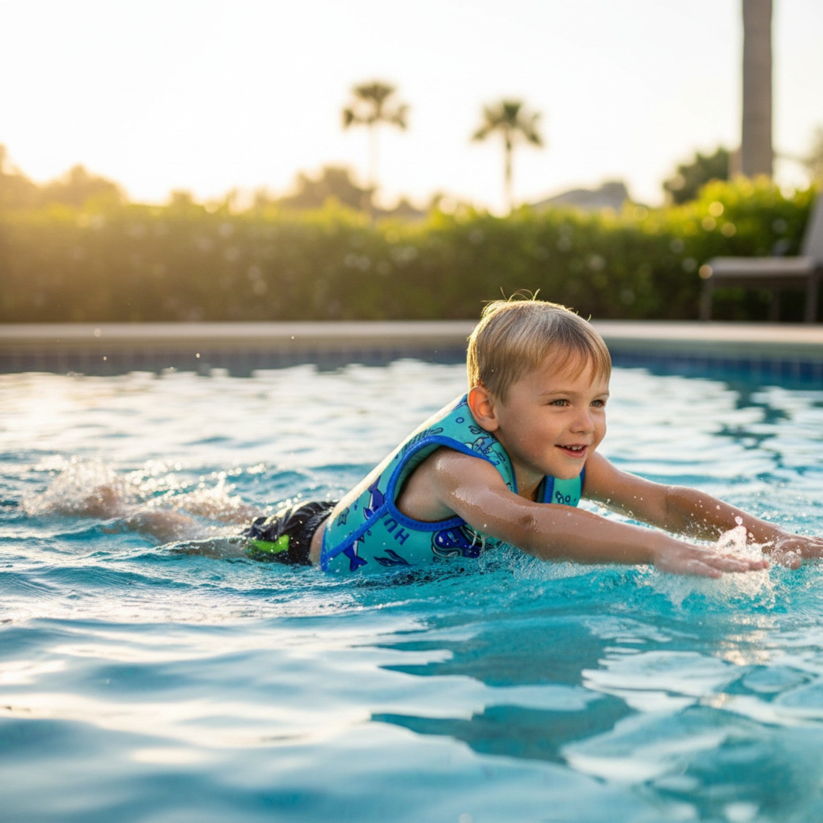 Hurley Neoprene Zip Up Swim Training Vest with Shark Design