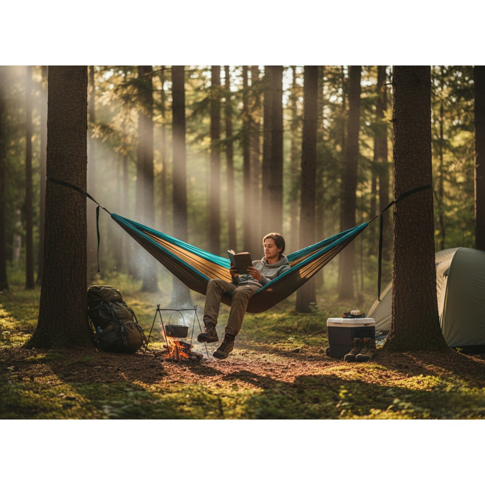 Hurley Uno Hammock 108"x54", Dark Green/Blue