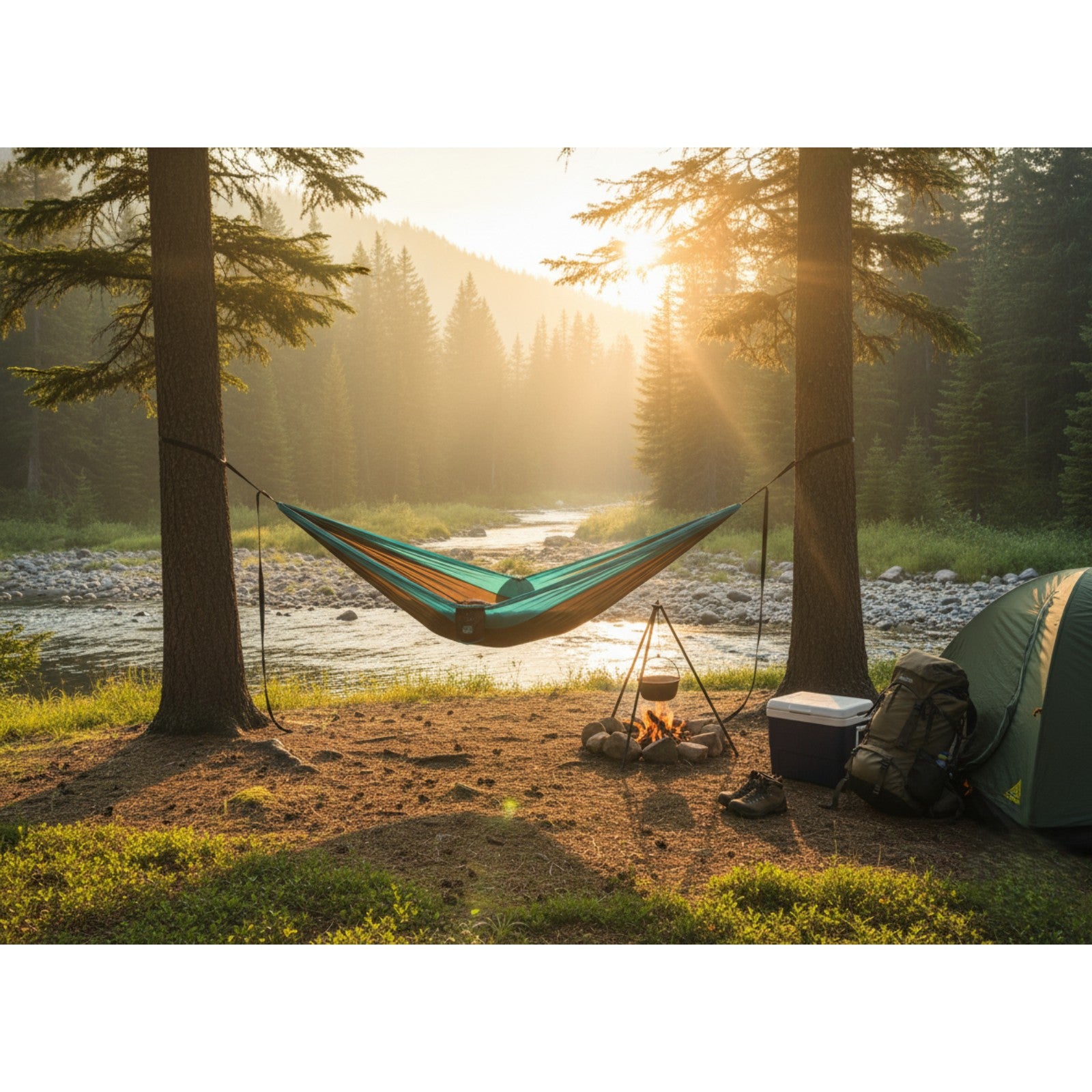 Hurley Uno Hammock 108"x54", Dark Green/Blue