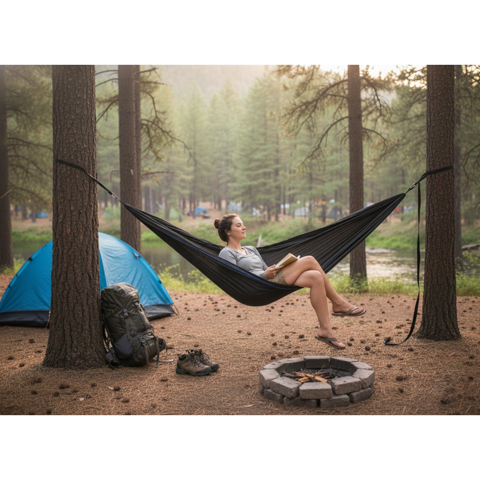 Hurley Uno Hammock 108"x54", Black/Grey