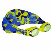 Hurley Kids Neon Camo Design Swim Goggles With Hair Safety Fabric Strap