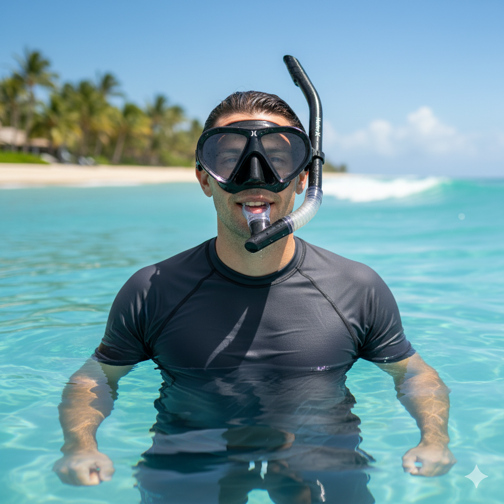 Hurley Adult Black Snorkel Set