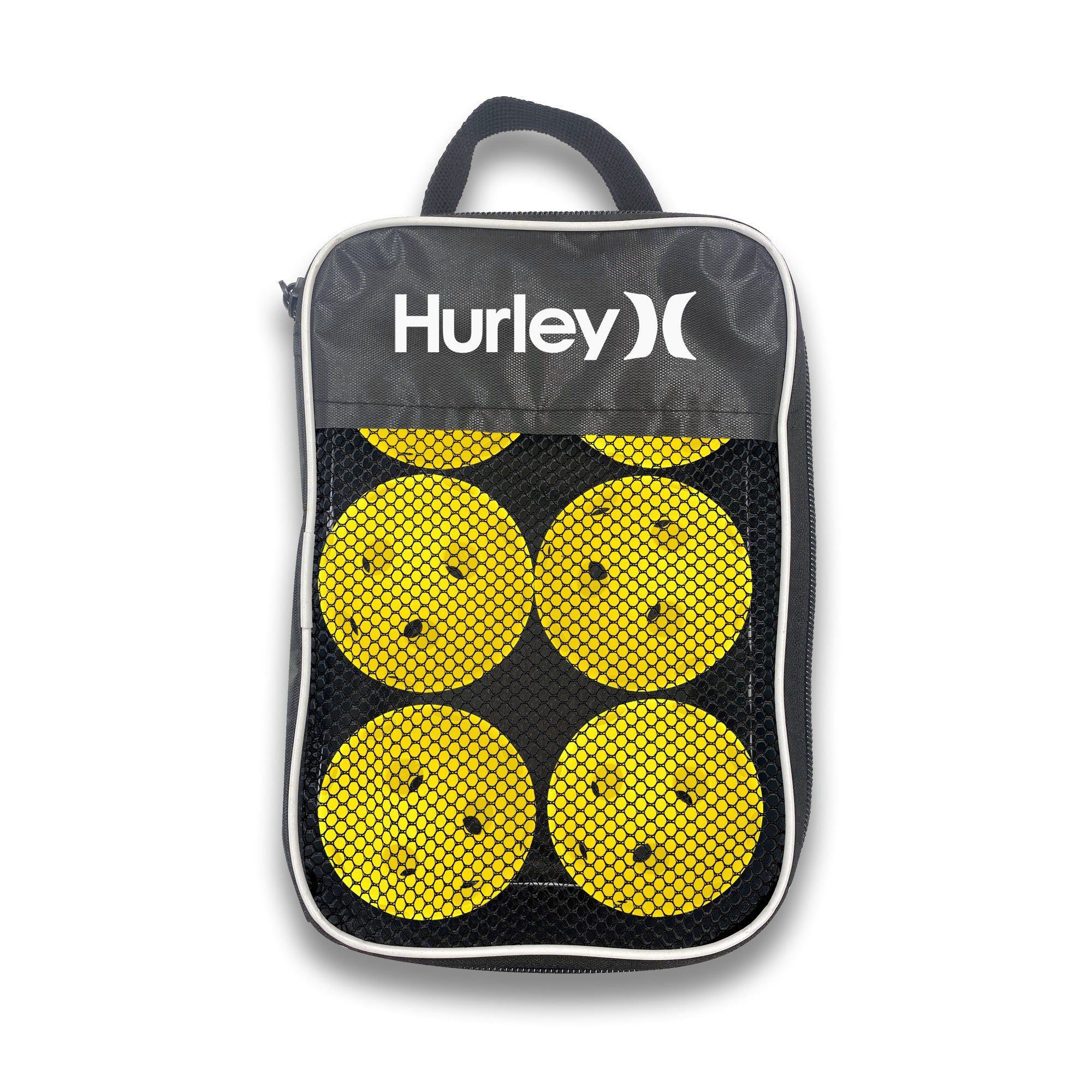 Hurley Neon Yellow 6 pack High Vis Pickle Ball with Carry Bag