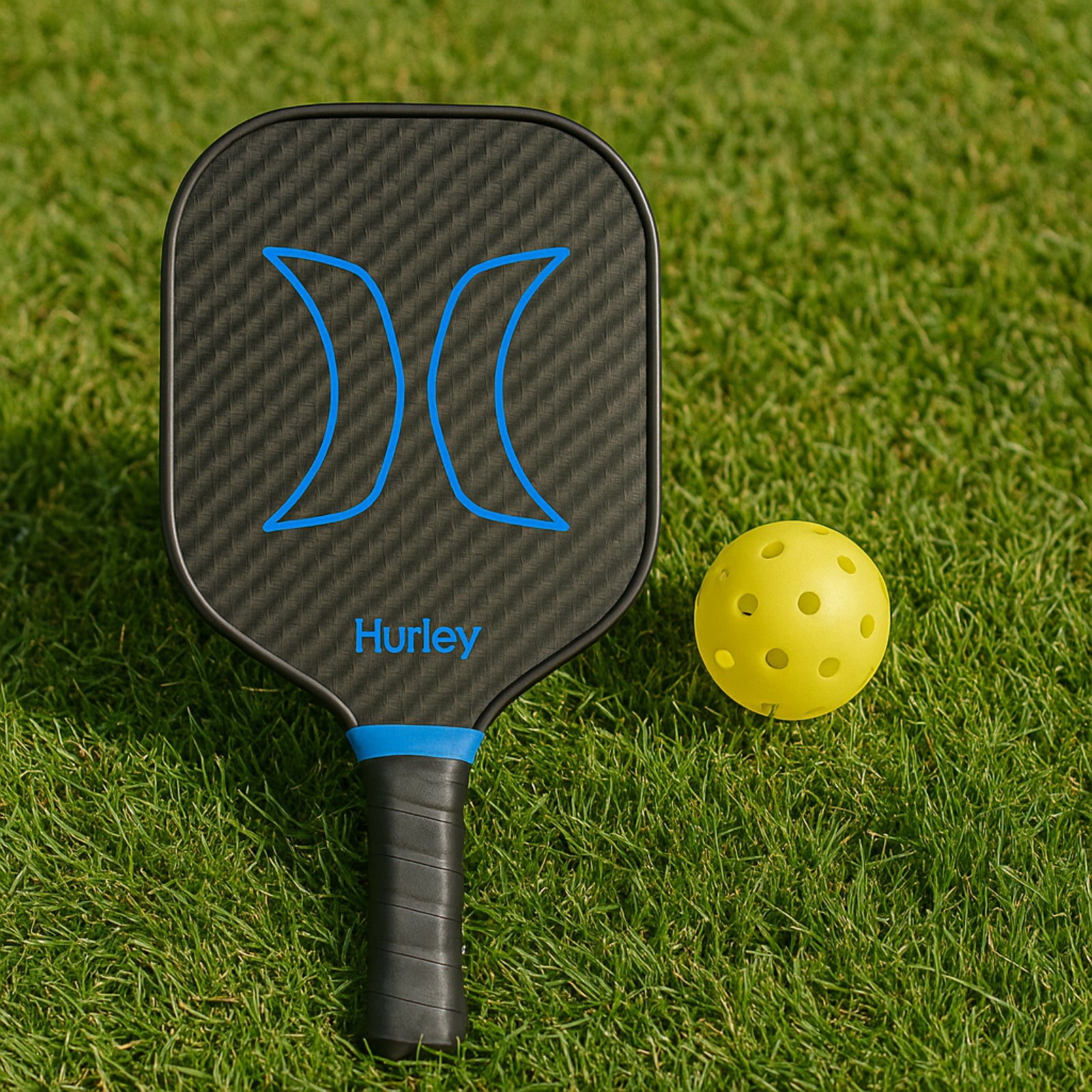 Hurley Black & Blue Fiberglass Pickle Ball Paddle
