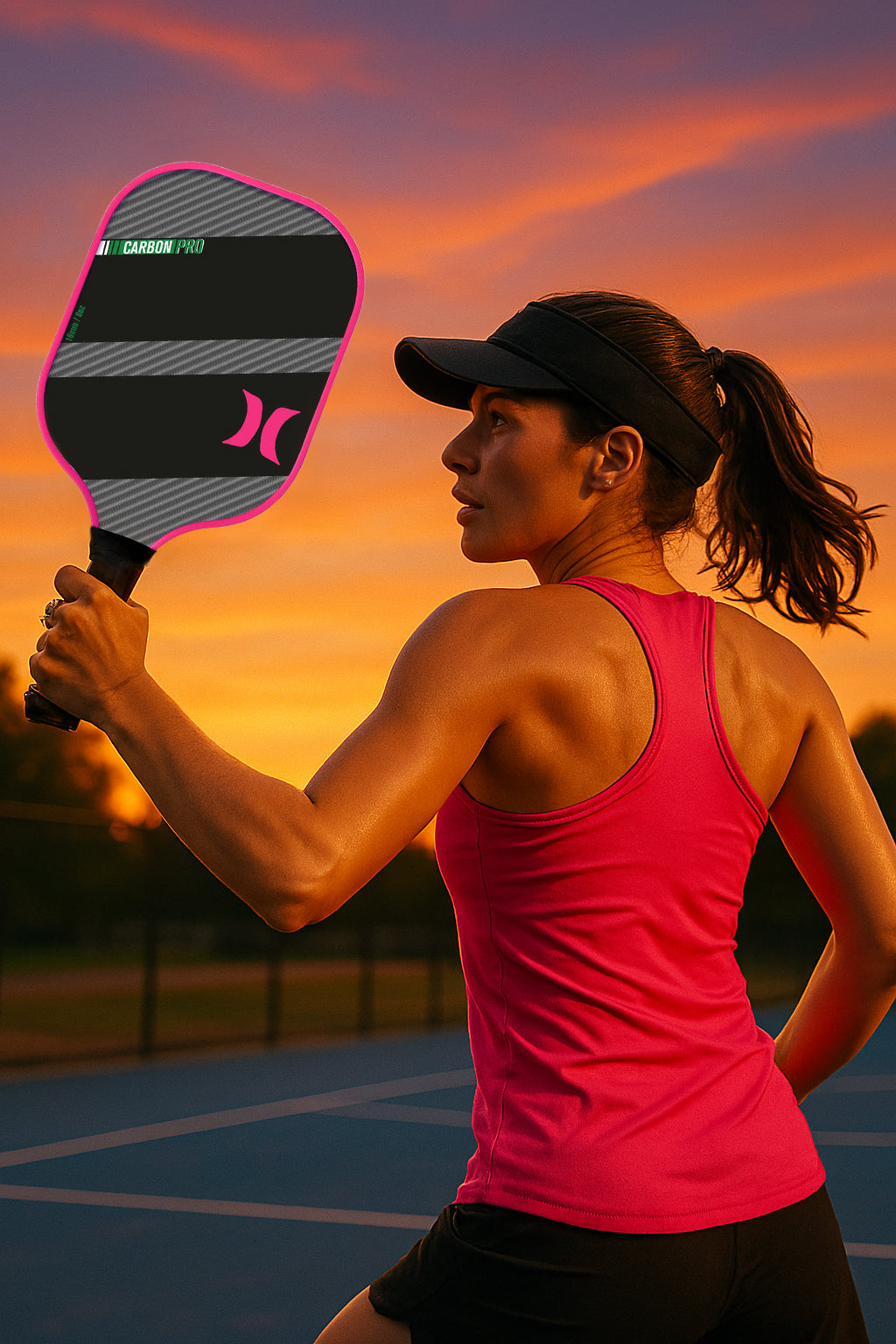 Hurley Pink Fiberglass Pickle Ball Paddle