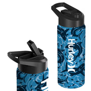 Hurley 3D Shark Design 16Oz Straw Cap Ss. Sports Bottle