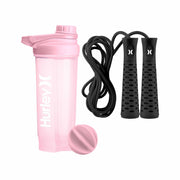 Hurley Pink 28 Oz Shaker Bottle with Fitness Rope