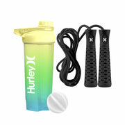 Hurley Lemon Turquoise Design 28 Oz Shaker Bottle With Fitness Rope