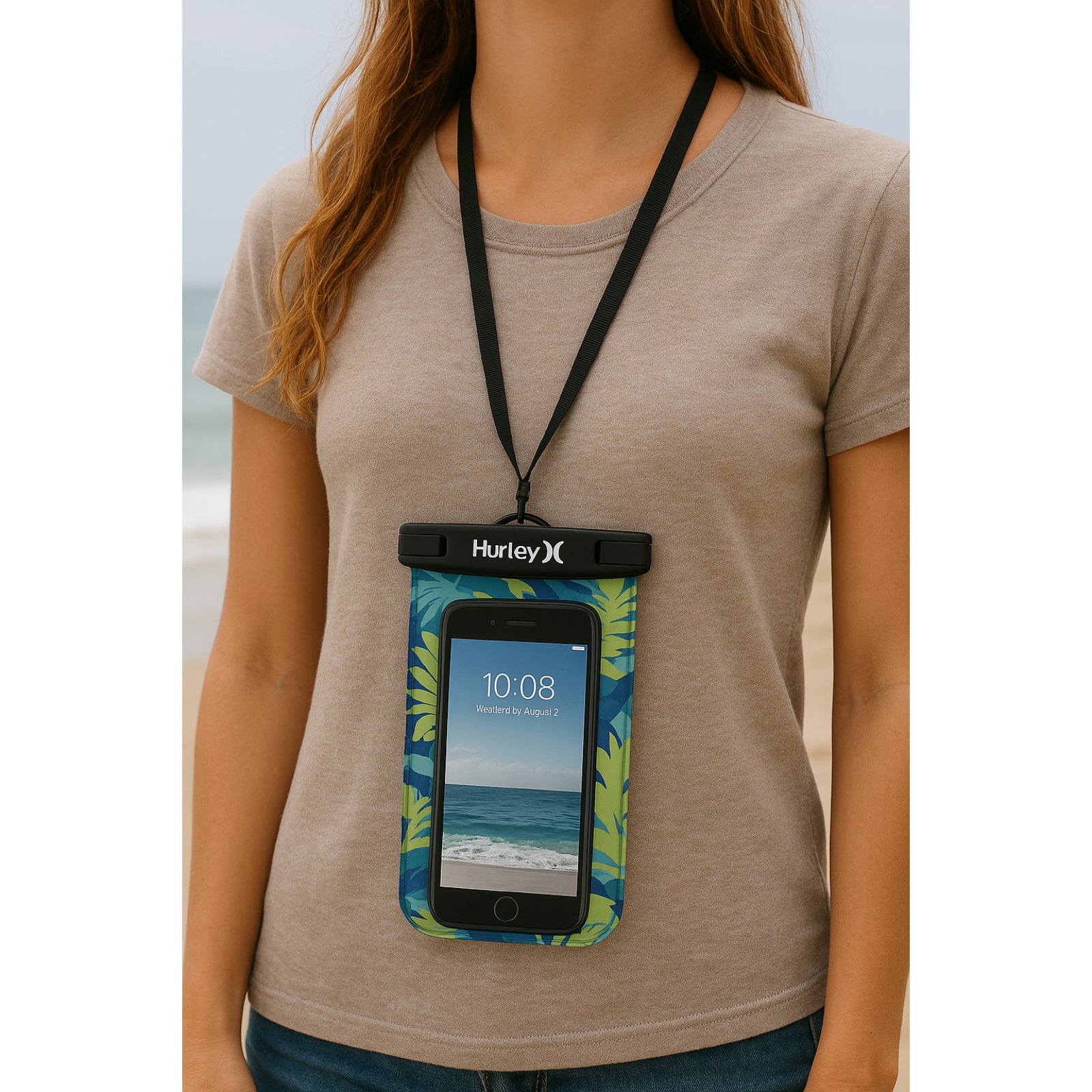 Hurley Water Proof Smart Phone Pouch Palm Tree Design