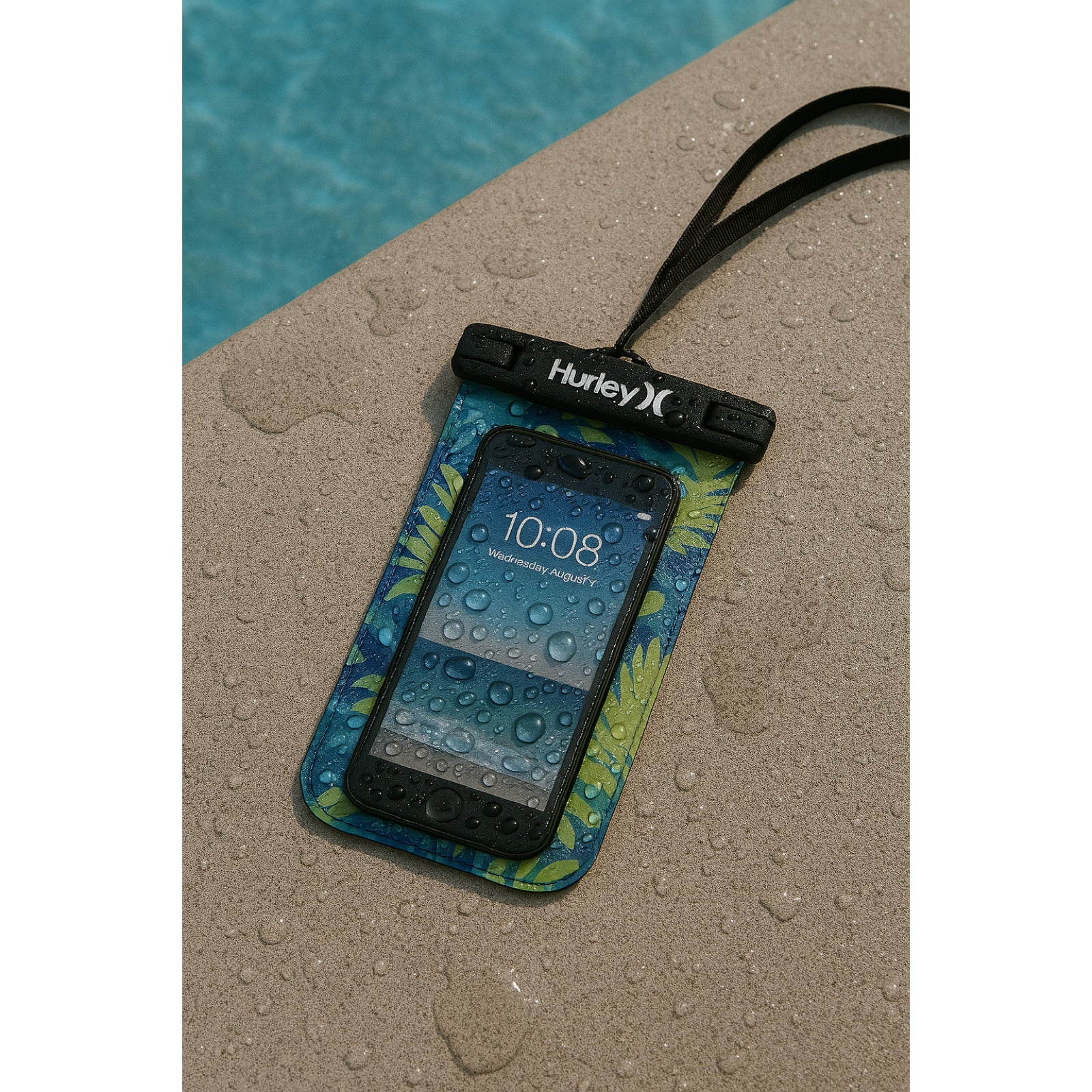 Hurley Water Proof Smart Phone Pouch Palm Tree Design