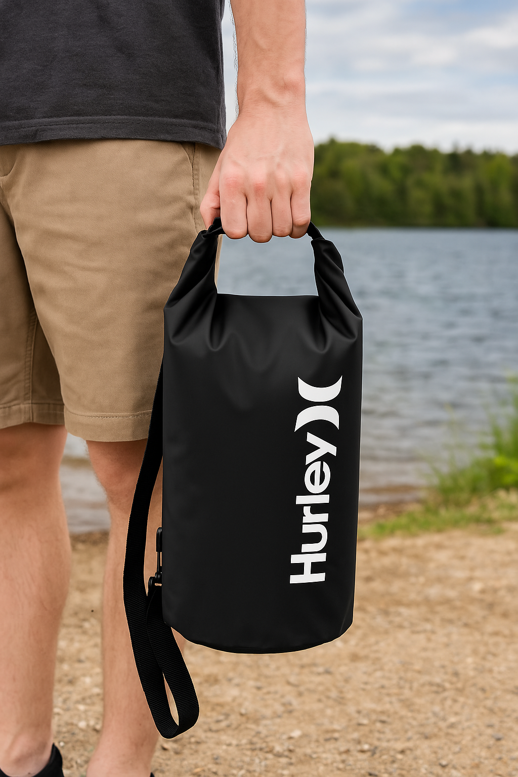 Hurley 30L Waterproof Solid Black Dry Bag