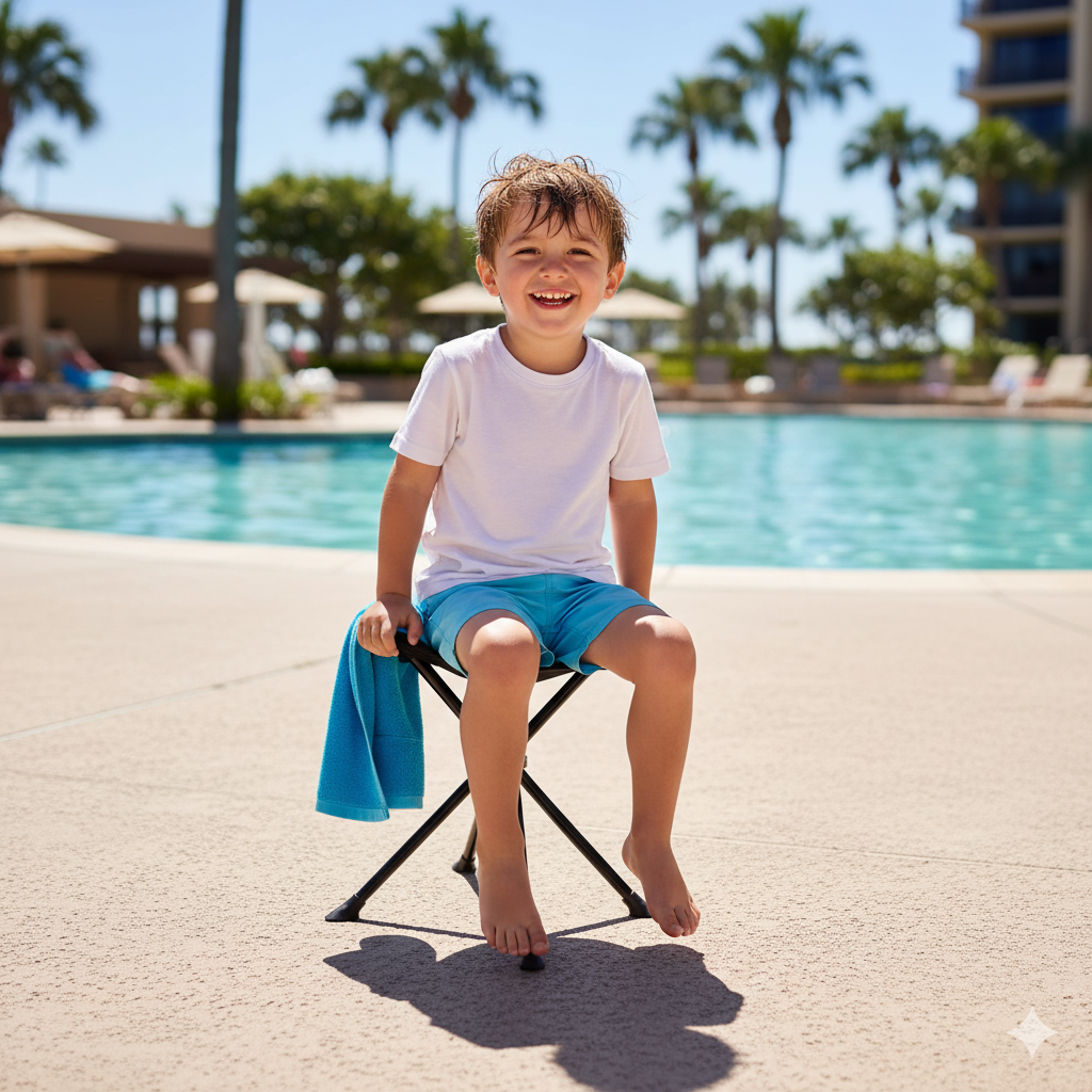 Hurley Foldable Black Tri-Leg Stool With Travel Bag