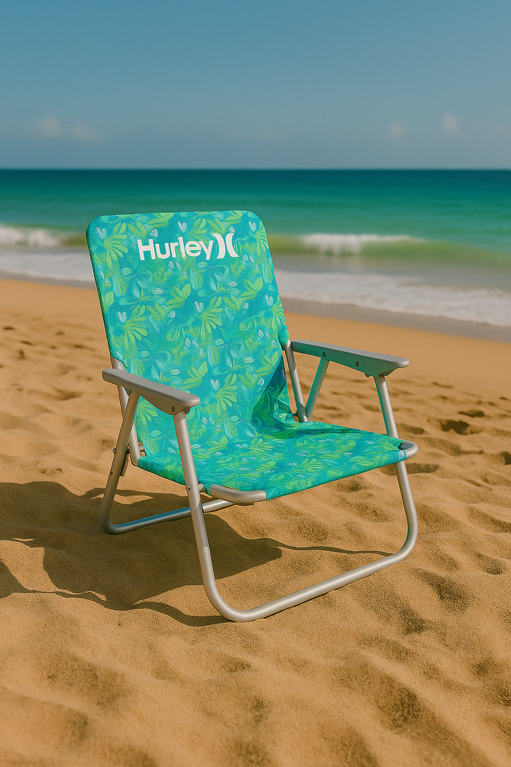 Hurley Single Position Teal Blue design Beach Chair