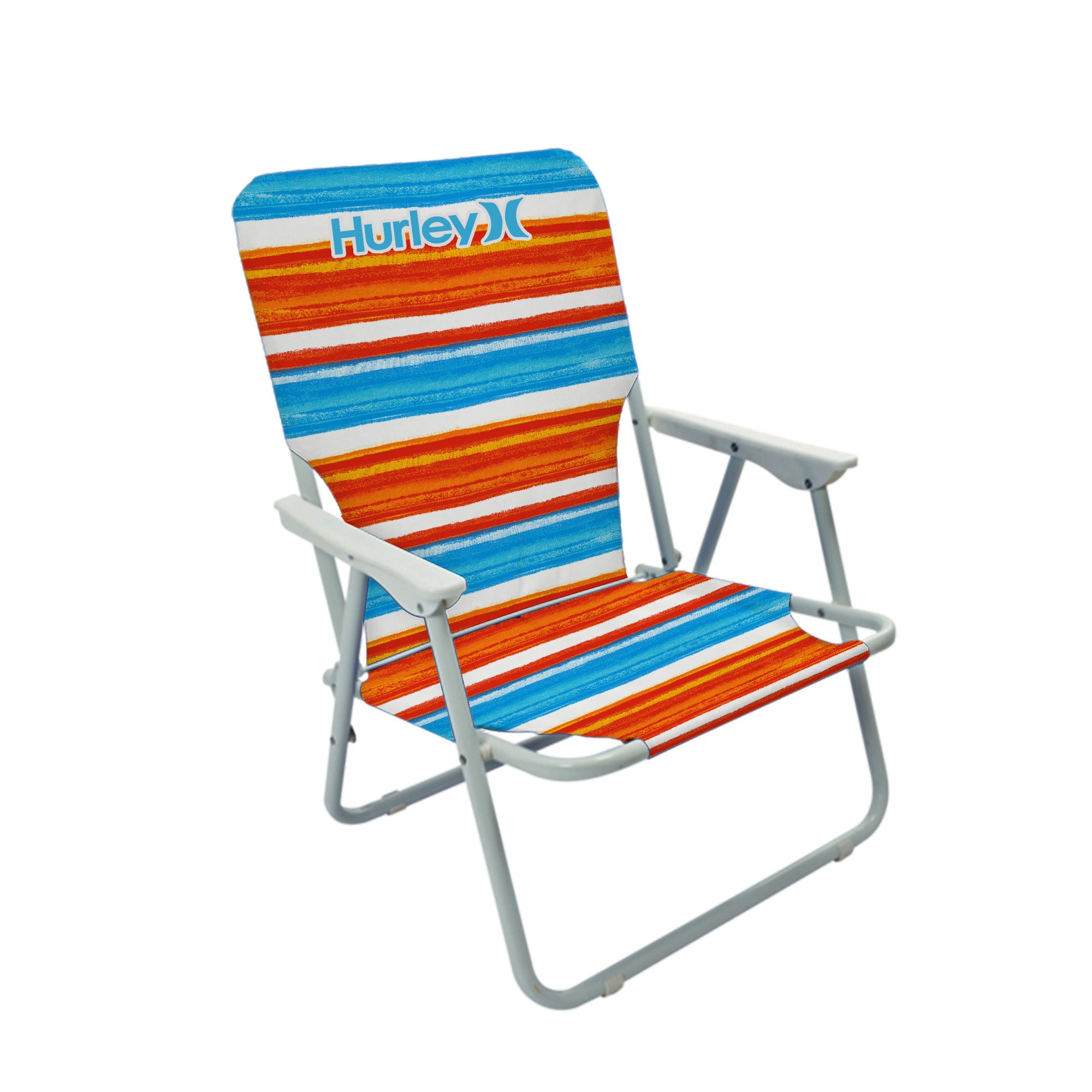 Hurley Single Position Blue and Red Design Beach Chair