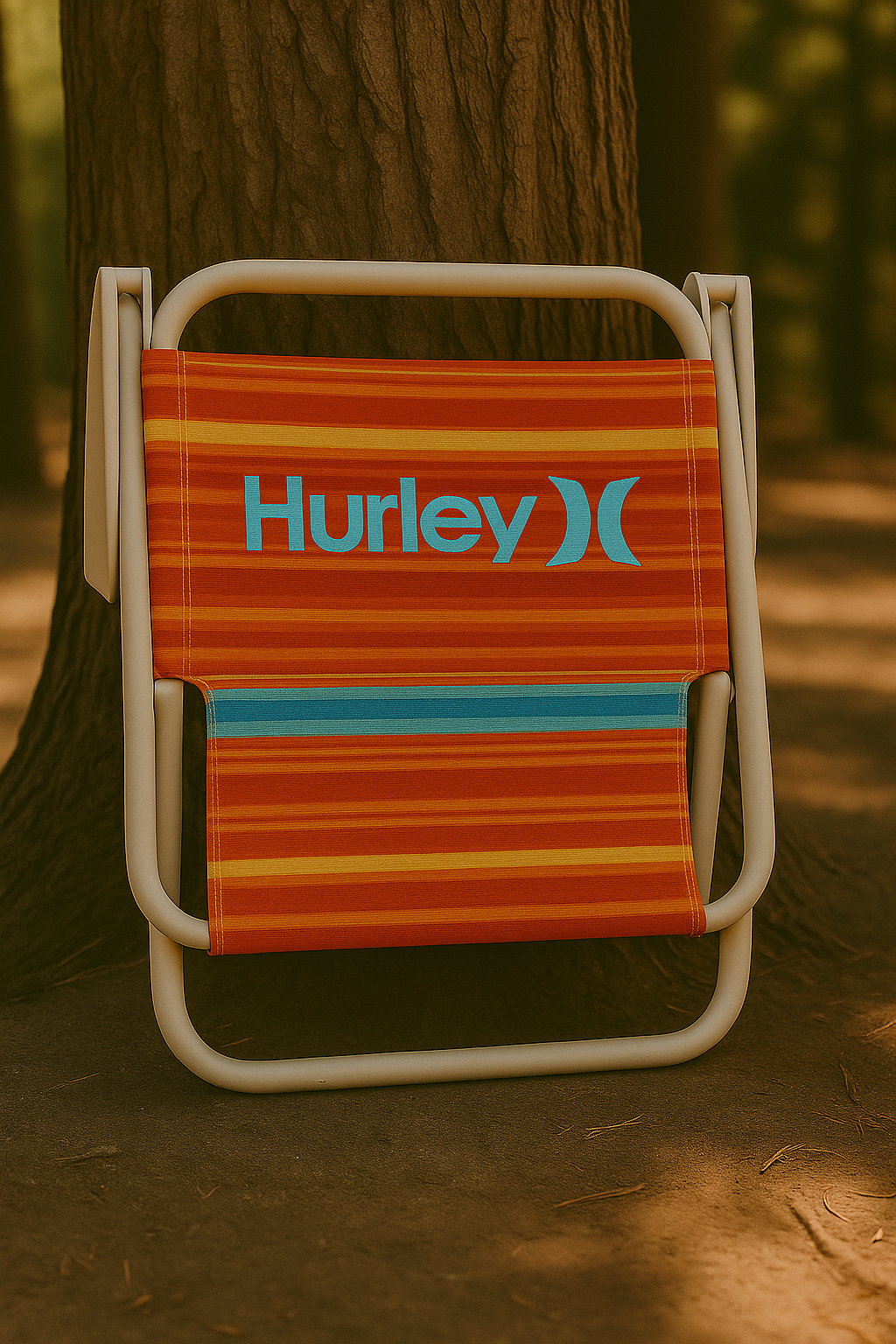 Hurley Single Position Blue and Red Design Beach Chair
