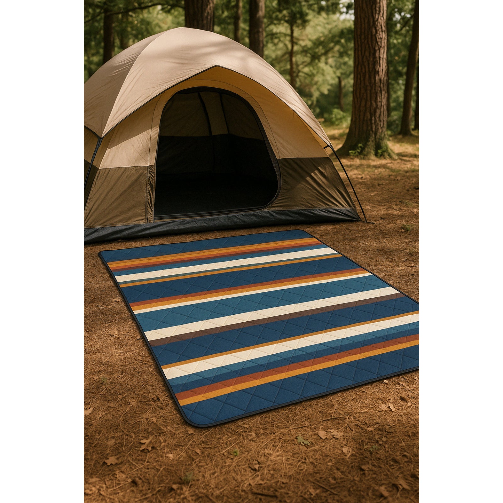 Hurley Blue Stripe Design 60X70' Packable Camping Mat