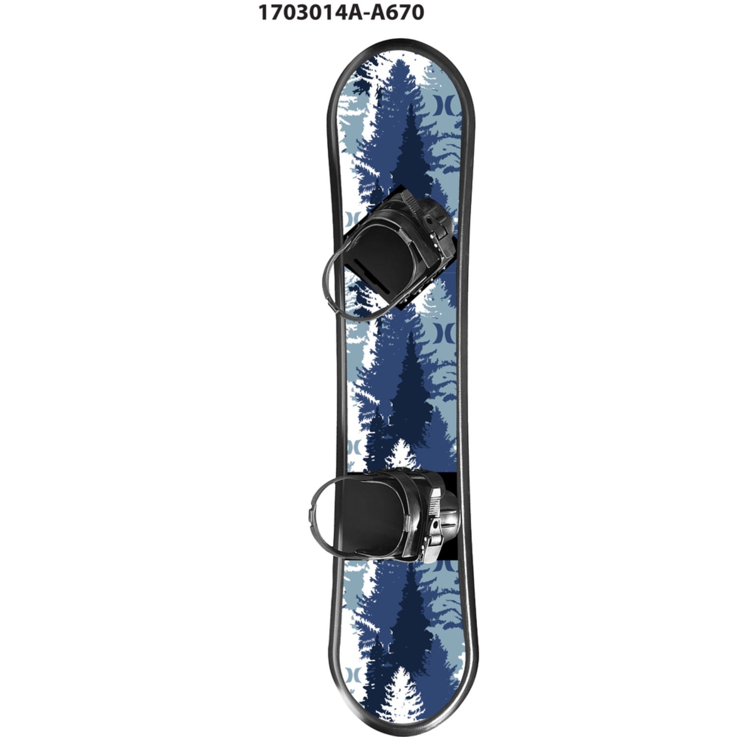Hurley 48" Printed Beginner Snowboard with Premium Bindings Blue Mountain