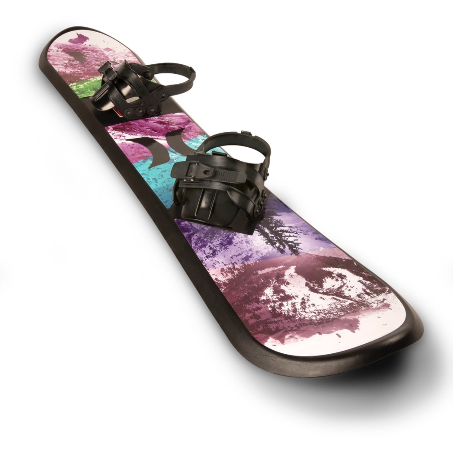 Hurley 48" Printed Beginner Snowboard with Premium Bindings Blue Mountain