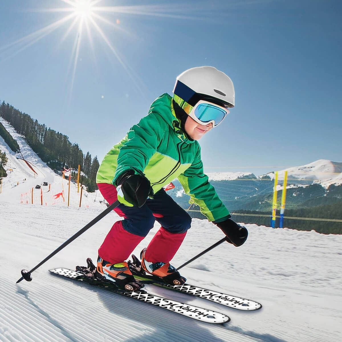 Hurley Youth Beginner Skis - Black and White (190501D)