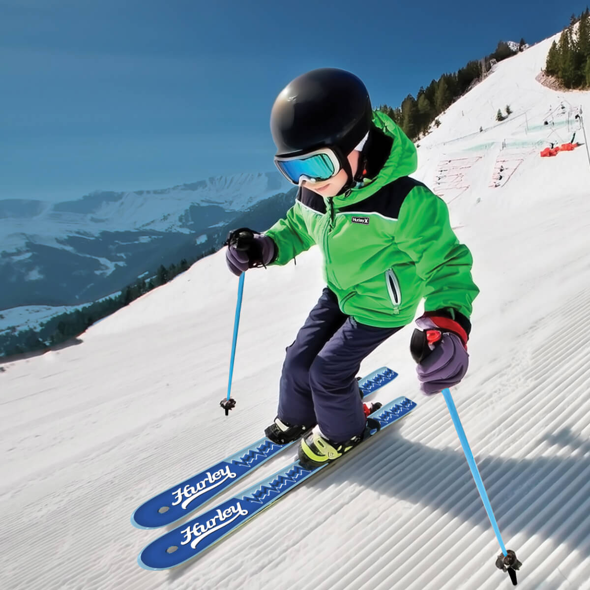 Hurley Youth Beginner Skis - Blue (190501F)