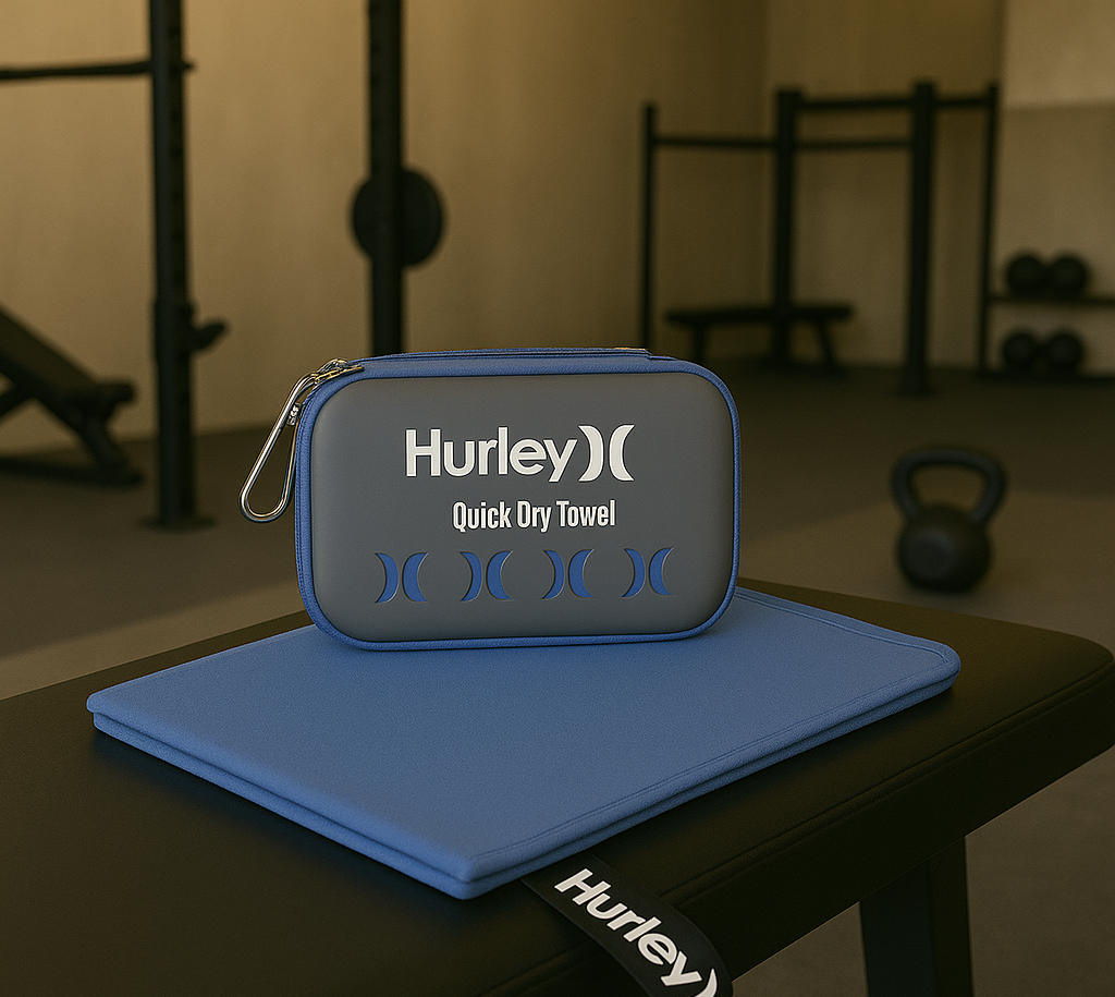 Hurley Twilight Blue 30X60 Solid Microfiber Towel And Case